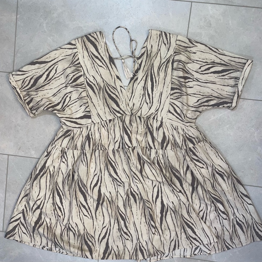 Zebra Print Babydoll Dress